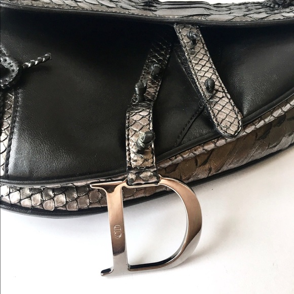 CHRISTIAN DIOR Python Saddle Bag RARE Handbag LE - Picture 4 of 10